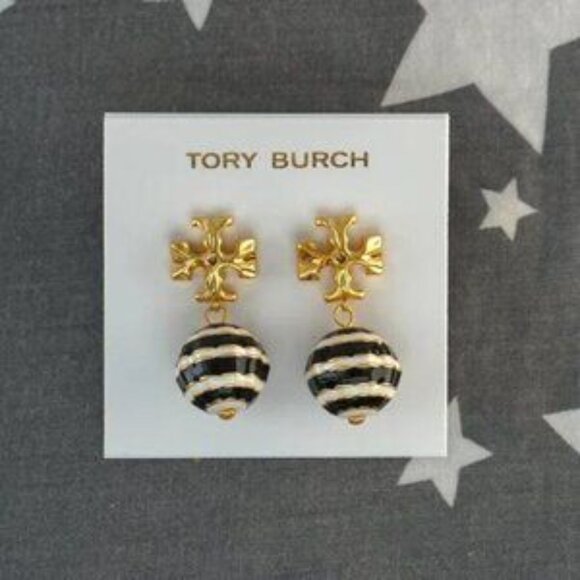 Tory Burch Roxanne Small Drop Earrings in Yellow Multi - Picture 2 of 5